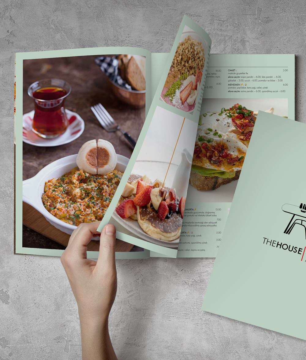 The House Cafe — Menu Design
